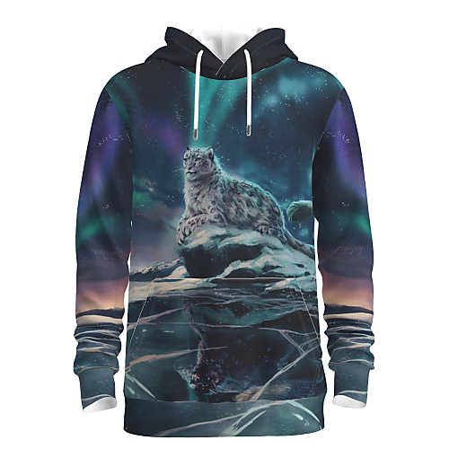 

Men's Pullover Hoodie Sweatshirt Graphic Animal Hooded Daily 3D Print Basic Hoodies Sweatshirts Long Sleeve Navy Blue