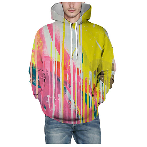 

Men's Pullover Hoodie Sweatshirt Graphic 3D Hooded Daily 3D Print Basic Hoodies Sweatshirts Long Sleeve Blushing Pink