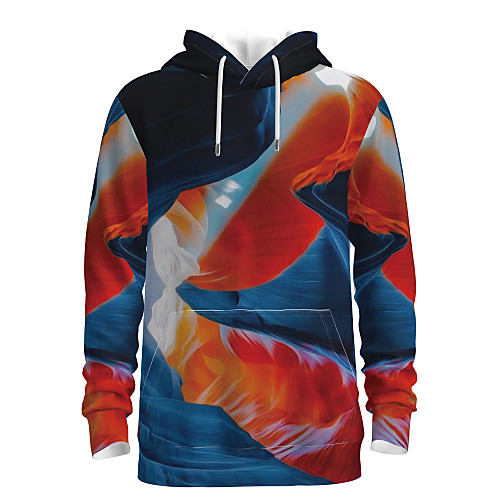 

Men's Pullover Hoodie Sweatshirt Graphic 3D Hooded Daily 3D Print Basic Hoodies Sweatshirts Long Sleeve Orange