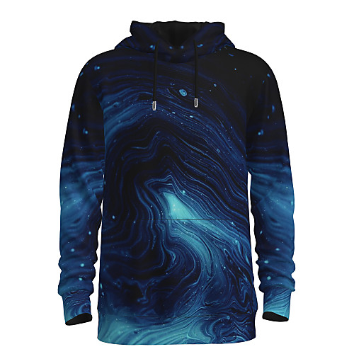 

Men's Pullover Hoodie Sweatshirt Galaxy Graphic 3D Hooded Daily 3D Print Basic Hoodies Sweatshirts Long Sleeve Blue