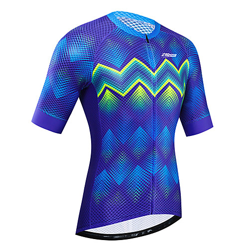 

21Grams Women's Short Sleeve Cycling Jersey Summer Blue Bike Jersey Top Mountain Bike MTB Road Bike Cycling UV Resistant Quick Dry Breathable Sports Clothing Apparel / Stretchy / Race Fit