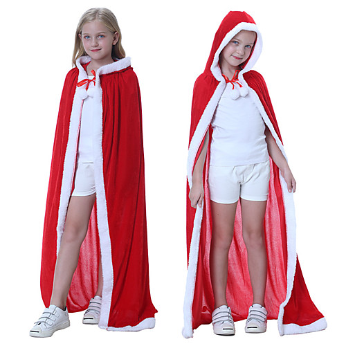 

Santa Claus Dress Women's Kid's Vacation Dress Christmas Christmas Velvet Cloak / Men's