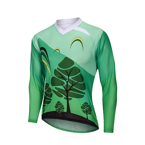 

YORK TIGERS Men's Long Sleeve Cycling Jersey Downhill Jersey Forest Green Cartoon Patchwork Bike Tee Tshirt Quick Dry Breathable Reflective Strips Sports Clothing Apparel / Advanced / Micro-elastic