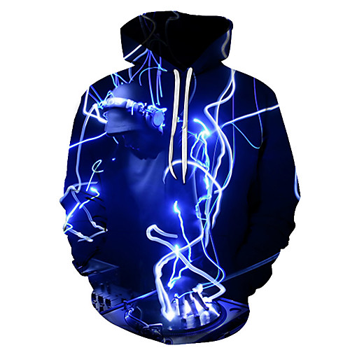 

Men's Pullover Hoodie Sweatshirt Graphic Hooded Daily 3D Print Basic Hoodies Sweatshirts Long Sleeve Blue Red