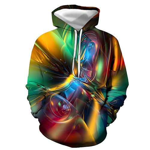 

Men's Pullover Hoodie Sweatshirt Graphic Hooded Daily Going out 3D Print Basic Casual Hoodies Sweatshirts Rainbow