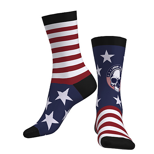 

Crew Socks Compression Socks Calf Socks Athletic Sports Socks Cycling Socks Women's Men's Bike / Cycling Breathable Soft Comfortable 1 Pair Skull National Flag Cotton Dark Blue S M / Stretchy