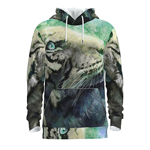 

Men's Pullover Hoodie Sweatshirt Graphic Animal Hooded Daily 3D Print Basic Hoodies Sweatshirts Long Sleeve Light Green