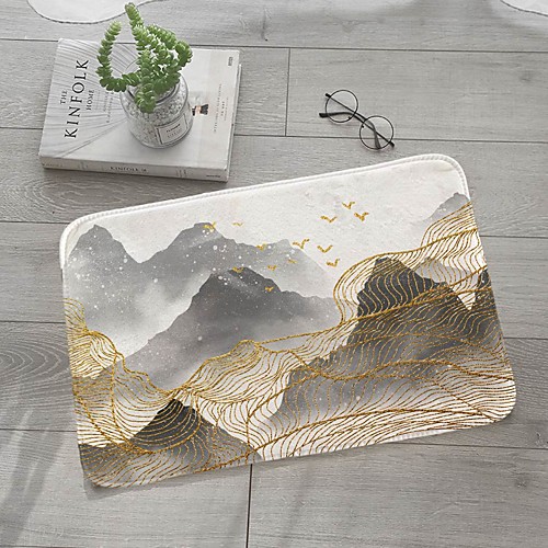 

1pc Modern Mountain Range Bath Mats / Bath Rugs Coral Velve Geometric / Abstract 5mm Bathroom New Design
