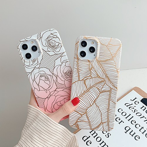 

Phone Case For Apple Back Cover iPhone 12 Pro Max 11 SE 2020 X XR XS Max 8 7 Shockproof Ultra-thin Pattern Color Gradient Flower / Floral TPU