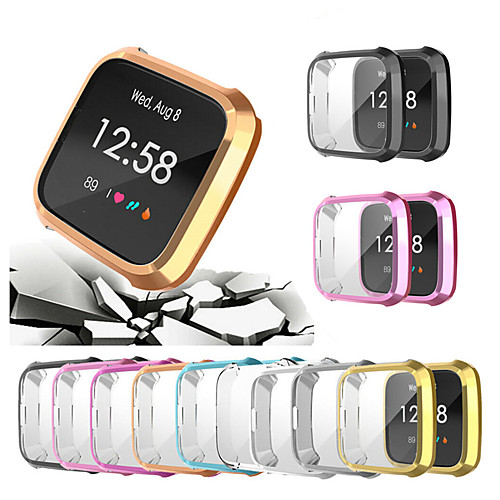 

Anti Ultra thin Electroplated Soft TPU Case For Fitbit Versa Lite Full Cover Screen Protector Watch Accessories Shell