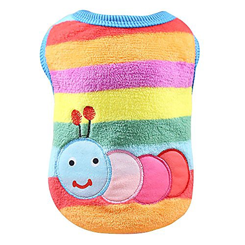 

dog shirt, pet clothes for small dogs female winter puppy sweater cute caterpillar pattern doggie warm vest apparel