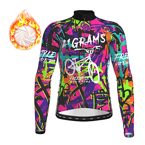 

21Grams Men's Long Sleeve Cycling Jersey Winter Fleece Polyester Purple Christmas Bike Top Mountain Bike MTB Road Bike Cycling Fleece Lining Warm Quick Dry Sports Clothing Apparel / Micro-elastic