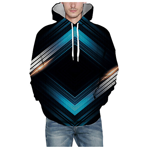 

Men's Pullover Hoodie Sweatshirt Print Graphic 3D Hooded Daily 3D Print Basic Hoodies Sweatshirts Long Sleeve Black