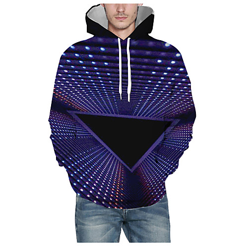 

Men's Pullover Hoodie Sweatshirt Print Graphic 3D Hooded Daily 3D Print Basic Hoodies Sweatshirts Long Sleeve Blue