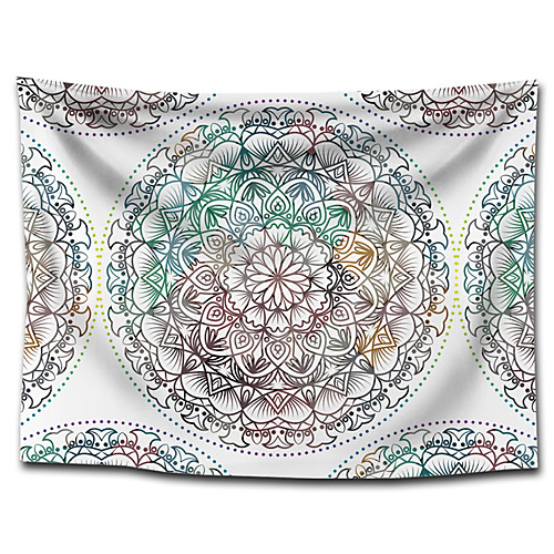 

Wall Tapestry Art Decor Blanket Curtain Hanging Home Bedroom Living Room Dorm Decoration Polyster Bohemia Indian Mandala Psychedelic Floral Flower Lotus