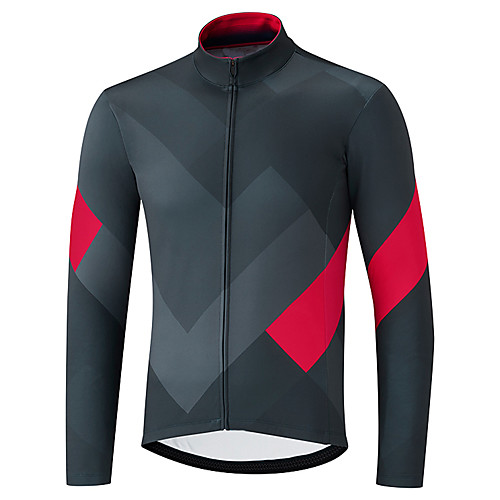 

21Grams Men's Long Sleeve Cycling Jersey Winter Polyester Dark Gray Novelty Bike Jersey Top Mountain Bike MTB Road Bike Cycling UV Resistant Quick Dry Breathable Sports Clothing Apparel / Stretchy