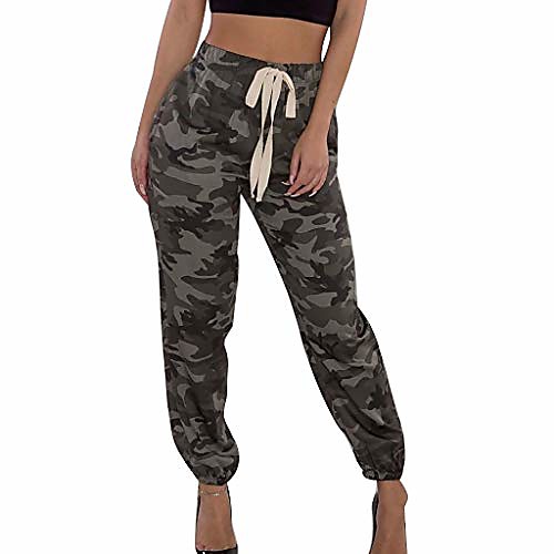 

women camo trouser jogger pants plus size casual cargo hip hop rock trousers