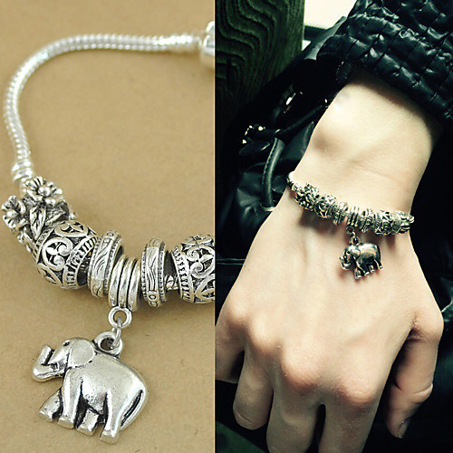 

Women's Bead Bracelet Friendship Bracelet Vintage Bracelet Retro Elephant Fashion Birthday Rustic / Lodge Unique Design Ethnic Fashion Vintage Copper Bracelet Jewelry Silver For Party Evening Sport