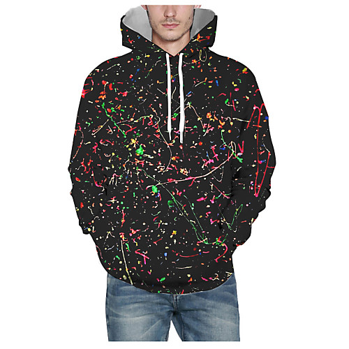 

Men's Pullover Hoodie Sweatshirt Graphic 3D Hooded Daily 3D Print Basic Hoodies Sweatshirts Long Sleeve Black