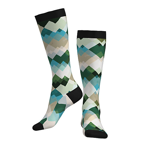 

Compression Socks Long Socks Over the Calf Socks Athletic Sports Socks Cycling Socks Women's Men's Bike / Cycling Breathable Soft Comfortable 1 Pair Geometic Cotton Green S M L / Stretchy