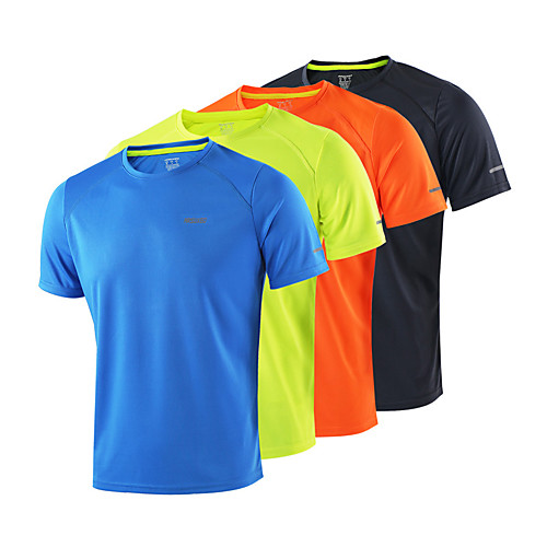 

Arsuxeo Men's Short Sleeve Running Shirt Tee Tshirt Top Athletic Summer Quick Dry Breathable Soft Fitness Gym Workout Basketball Running Cycling Sportswear Solid Colored Normal fluorescent yellow