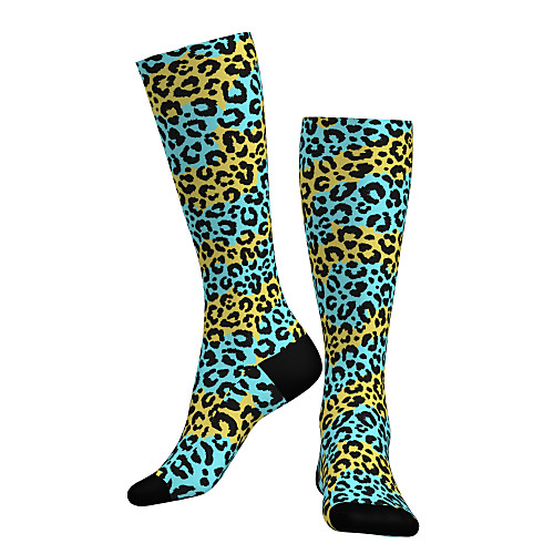 

Compression Socks Long Socks Over the Calf Socks Athletic Sports Socks Cycling Socks Women's Men's Bike / Cycling Breathable Soft Comfortable 1 Pair Leopard Cotton BlueYellow S M L / Stretchy