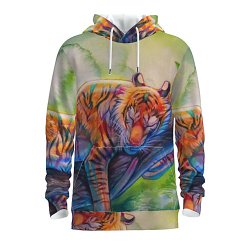

Men's Pullover Hoodie Sweatshirt Graphic Animal Hooded Daily 3D Print Basic Hoodies Sweatshirts Long Sleeve Light Green