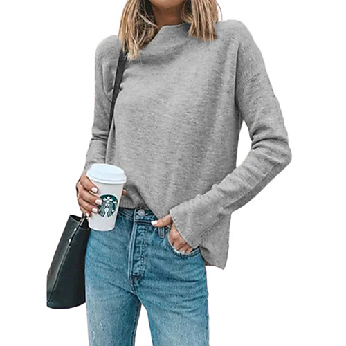 

Women's Pullover Sweatshirt Plain Solid Colored Daily non-printing Basic Hoodies Sweatshirts Loose Blue Yellow Wine