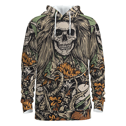 

Men's Pullover Hoodie Sweatshirt Skull Hooded Halloween 3D Print Basic Halloween Hoodies Sweatshirts Long Sleeve Yellow
