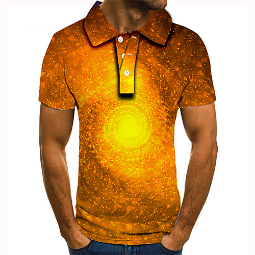 

Men's Golf Shirt Tennis Shirt 3D Print Graphic Print Short Sleeve Daily Tops Basic Yellow