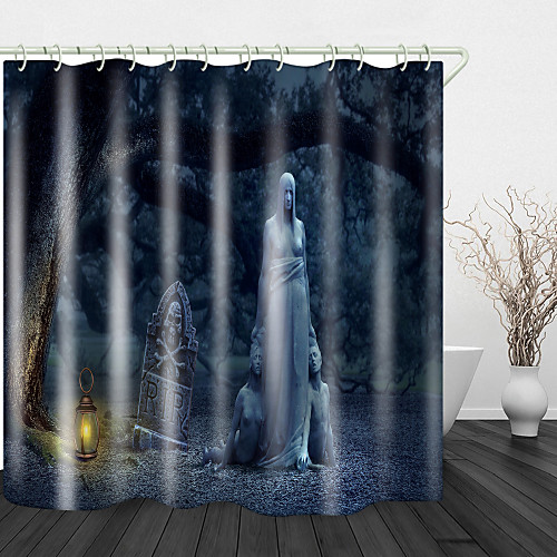 

Human Skin Devil Digital Print Shower Curtain English Green Leaf Digital Printing Shower Curtain Shower Curtains & Hooks Modern Polyester New Design