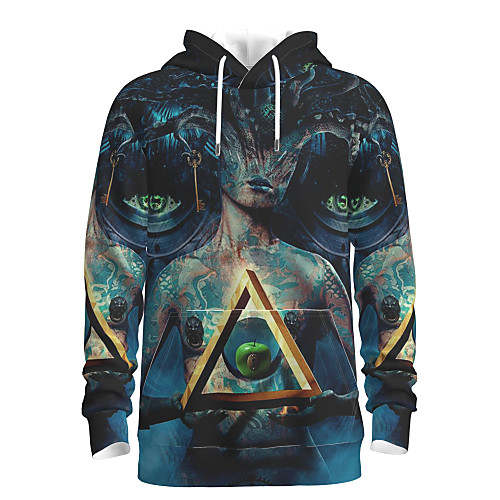 

Men's Pullover Hoodie Sweatshirt Graphic Portrait Hooded Halloween Weekend 3D Print Casual Halloween Hoodies Sweatshirts Long Sleeve Black