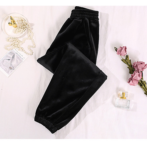 

Women's Basic Breathable Daily Harem Pants Solid Colored Ankle-Length Black Wine Navy Blue Gray