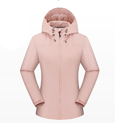 

Women's Hiking Jacket Autumn / Fall Winter Spring Outdoor Solid Color Thermal Warm Waterproof Windproof Breathable Jacket Full Length Hidden Zipper Climbing Camping / Hiking / Caving Traveling Cream