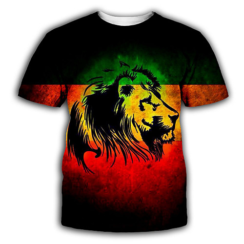 

Men's T shirt 3D Print Graphic Print Short Sleeve Party Tops Exaggerated Red