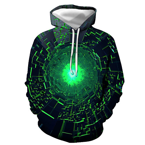

Men's Pullover Hoodie Sweatshirt Graphic Hooded Daily Going out 3D Print Basic Casual Hoodies Sweatshirts Green