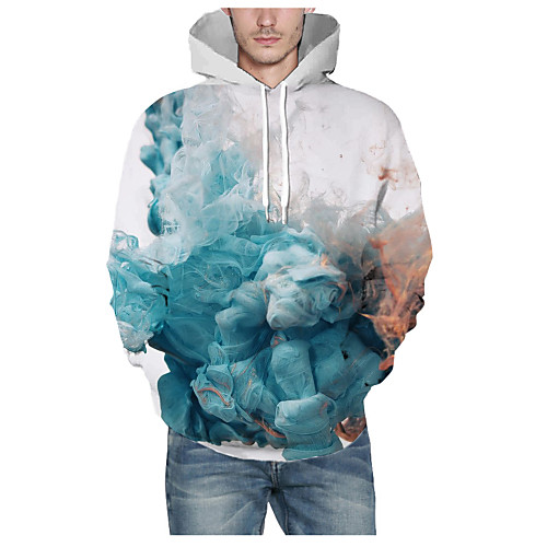 

Men's Pullover Hoodie Sweatshirt Graphic 3D Hooded Daily 3D Print Basic Hoodies Sweatshirts Long Sleeve White