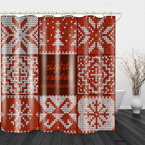 

Vintage Weave Print Waterproof Fabric Shower Curtain for Bathroom Home Decor Covered Bathtub Curtains Liner Includes with Hooks