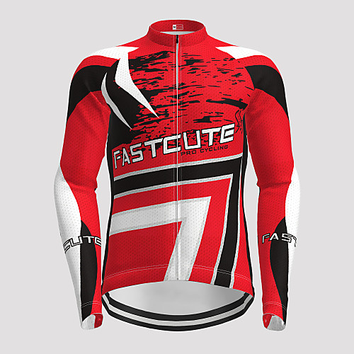 

Men's Long Sleeve Cycling Jersey Winter Polyester Yellow Red Blue Novelty Bike Jersey Top Mountain Bike MTB Road Bike Cycling Quick Dry Back Pocket Sports Clothing Apparel / Micro-elastic