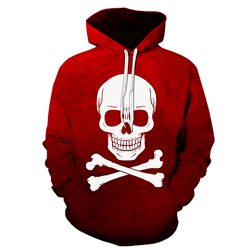 

Men's Pullover Hoodie Sweatshirt Graphic Skull Hooded Daily 3D Print Basic Hoodies Sweatshirts Long Sleeve Blue Purple Yellow