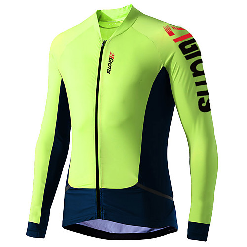 

21Grams Men's Long Sleeve Cycling Jersey Winter Polyester Red Orange Green Novelty Bike Jersey Top Mountain Bike MTB Road Bike Cycling UV Resistant Quick Dry Breathable Sports Clothing Apparel