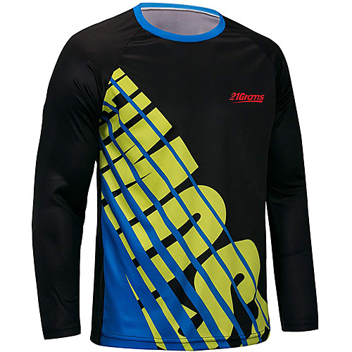 

21Grams Men's Long Sleeve Cycling Jersey Downhill Jersey Dirt Bike Jersey Winter Polyester Black Novelty Bike Top Mountain Bike MTB Road Bike Cycling Quick Dry Breathable Sports Clothing Apparel