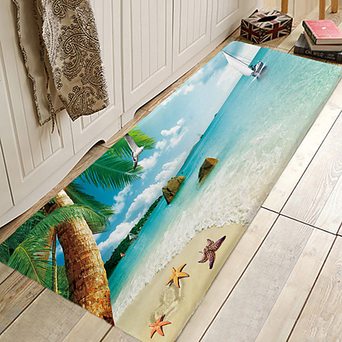 

1pc Modern Seaside Bath Mats / Bath Rugs Coral Velve Geometric / Abstract 5mm Bathroom New Design