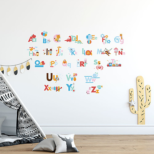 

26 English Letters Animal Print DIY Wall Stickers Decorative Wall Stickers, PVC Home Decoration Wall Decal Wall Decoration / Removable For Early Childhood Education 30902CM