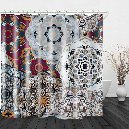 

Big flower Print Waterproof Fabric Shower Curtain for Bathroom Home Decor Covered Bathtub Curtains Liner Includes with Hooks 72 Inch