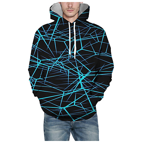 

Men's Pullover Hoodie Sweatshirt Print Graphic 3D Hooded Daily 3D Print Basic Hoodies Sweatshirts Long Sleeve Black