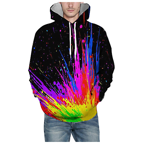 

Men's Pullover Hoodie Sweatshirt Graphic 3D Hooded Daily 3D Print Basic Hoodies Sweatshirts Long Sleeve Black