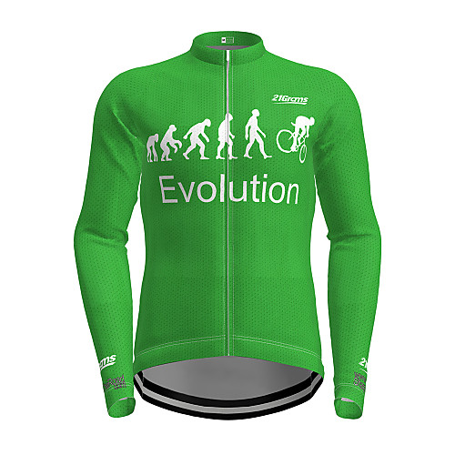 

21Grams Men's Long Sleeve Cycling Jersey Winter Polyester Red Black Blue Evolution Bike Jersey Top Mountain Bike MTB Road Bike Cycling Quick Dry Back Pocket Sports Clothing Apparel / Micro-elastic