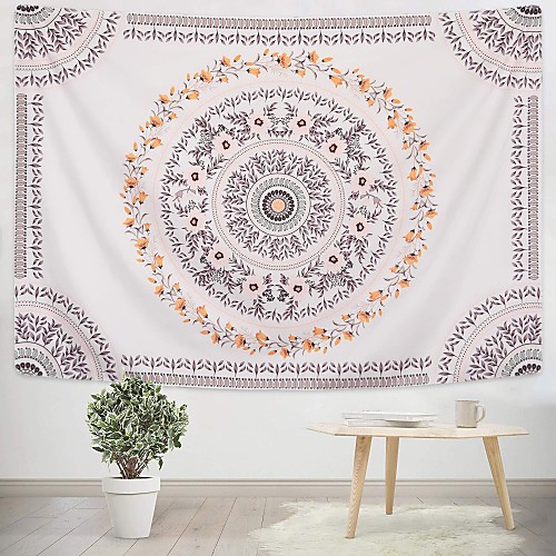 

Wall Tapestry Art Decor Blanket Curtain Hanging Home Bedroom Living Room Dorm Decoration Polyester Floral Mandala View Indian