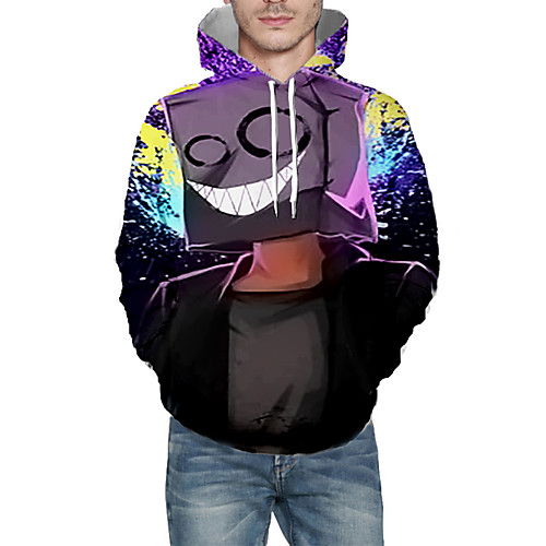 

Men's Pullover Hoodie Sweatshirt Graphic 3D Hooded Daily 3D Print Basic Hoodies Sweatshirts Long Sleeve Purple